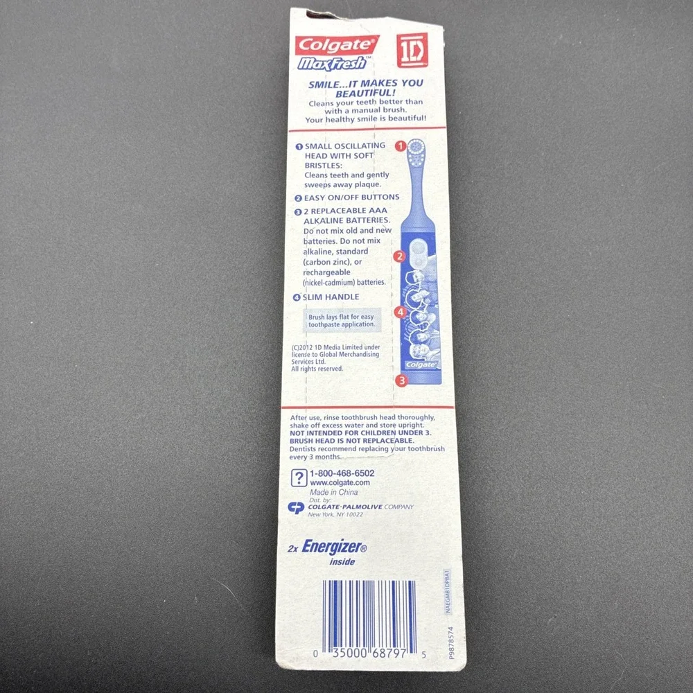 1D One Direction Liam Payne Colgate Max Fresh Powered Toothbrush NIP Collectible